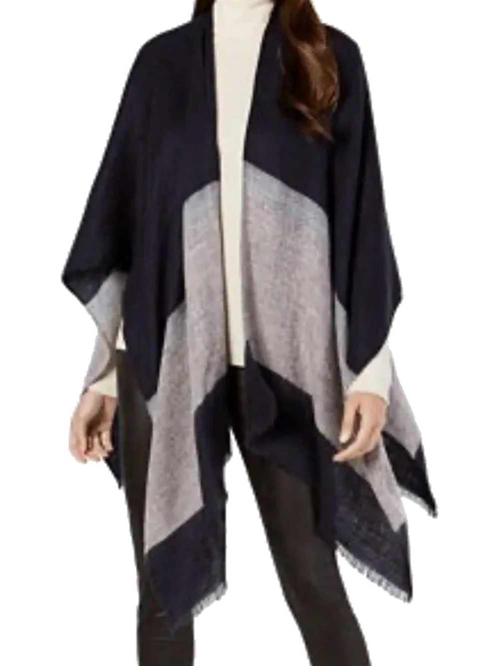 🌺 2/$20 Calvin Klein black and grey color block shawl wrap one size